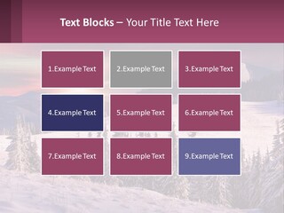 A Snowy Mountain With Trees And A Sunset In The Background PowerPoint Template