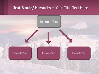 A Snowy Mountain With Trees And A Sunset In The Background PowerPoint Template