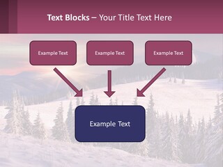 A Snowy Mountain With Trees And A Sunset In The Background PowerPoint Template