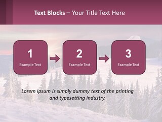 A Snowy Mountain With Trees And A Sunset In The Background PowerPoint Template