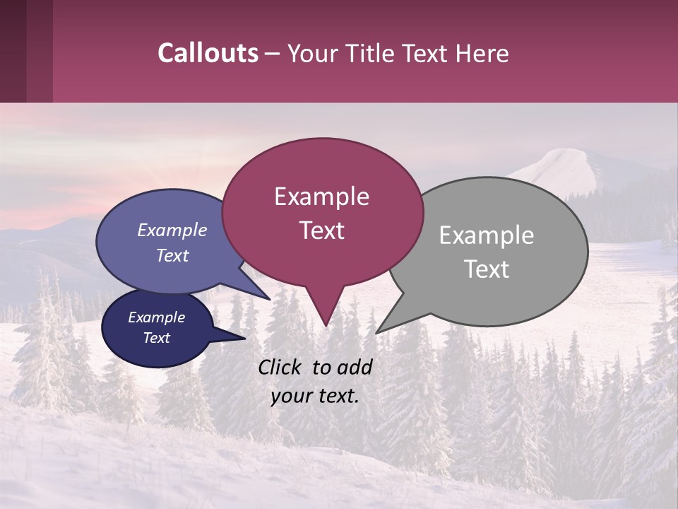 A Snowy Mountain With Trees And A Sunset In The Background PowerPoint Template