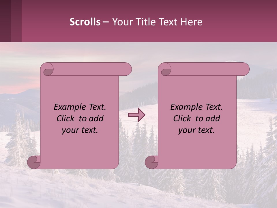 A Snowy Mountain With Trees And A Sunset In The Background PowerPoint Template