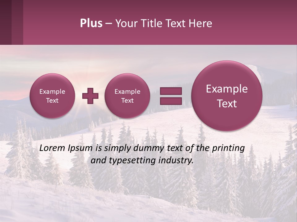 A Snowy Mountain With Trees And A Sunset In The Background PowerPoint Template