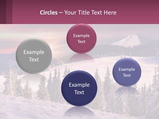 A Snowy Mountain With Trees And A Sunset In The Background PowerPoint Template