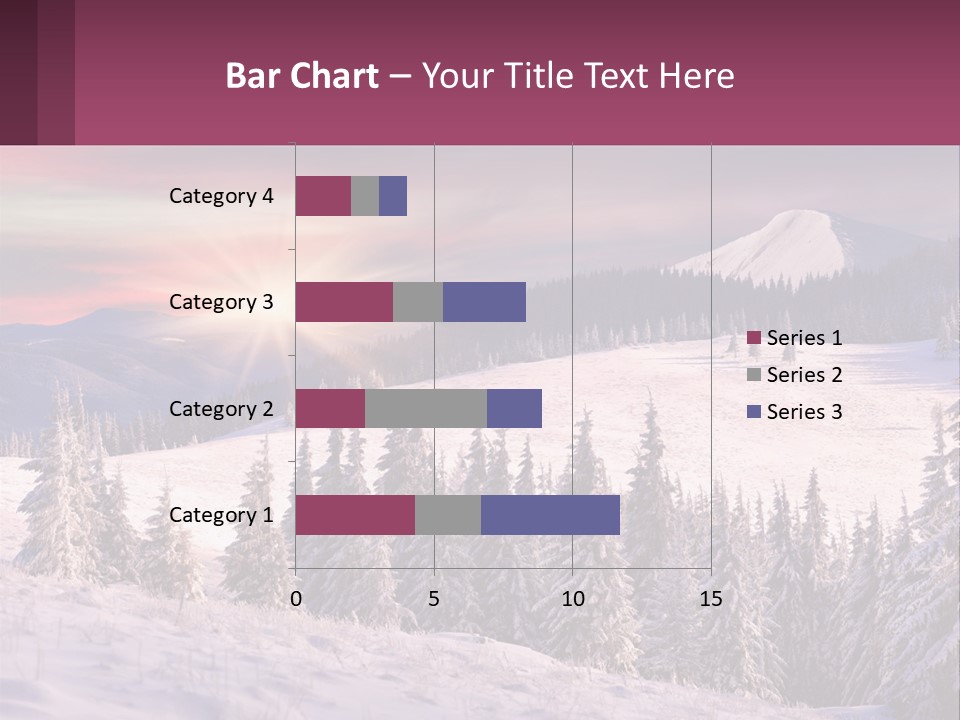 A Snowy Mountain With Trees And A Sunset In The Background PowerPoint Template