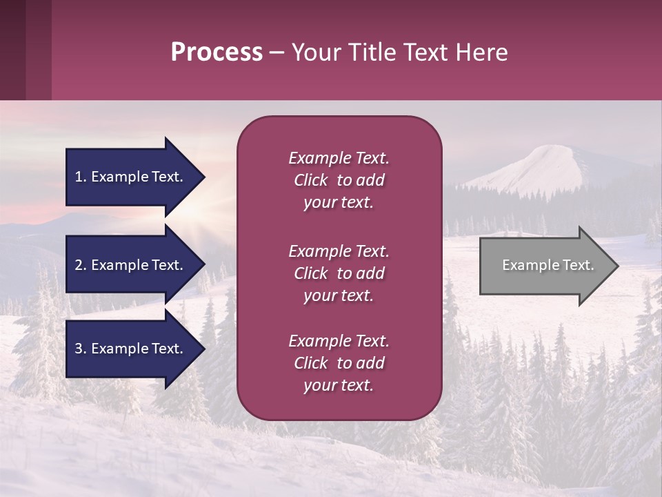 A Snowy Mountain With Trees And A Sunset In The Background PowerPoint Template