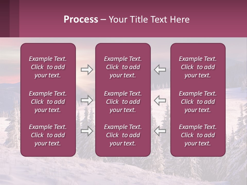 A Snowy Mountain With Trees And A Sunset In The Background PowerPoint Template