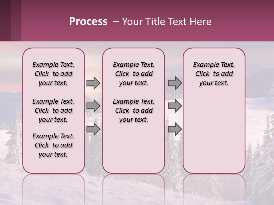 A Snowy Mountain With Trees And A Sunset In The Background PowerPoint Template