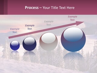 A Snowy Mountain With Trees And A Sunset In The Background PowerPoint Template