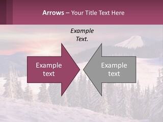 A Snowy Mountain With Trees And A Sunset In The Background PowerPoint Template