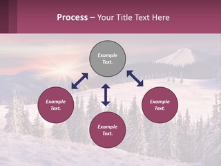 A Snowy Mountain With Trees And A Sunset In The Background PowerPoint Template