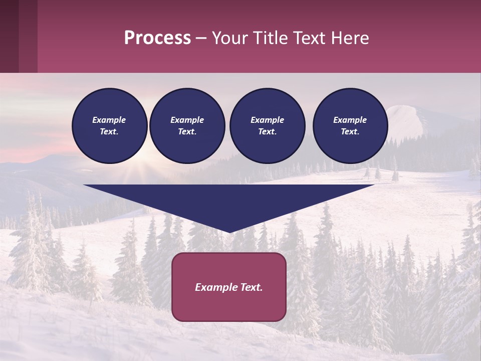 A Snowy Mountain With Trees And A Sunset In The Background PowerPoint Template