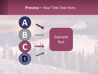 A Snowy Mountain With Trees And A Sunset In The Background PowerPoint Template