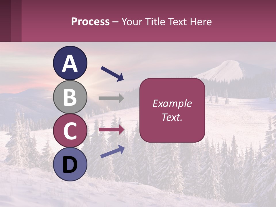 A Snowy Mountain With Trees And A Sunset In The Background PowerPoint Template