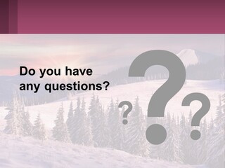 A Snowy Mountain With Trees And A Sunset In The Background PowerPoint Template