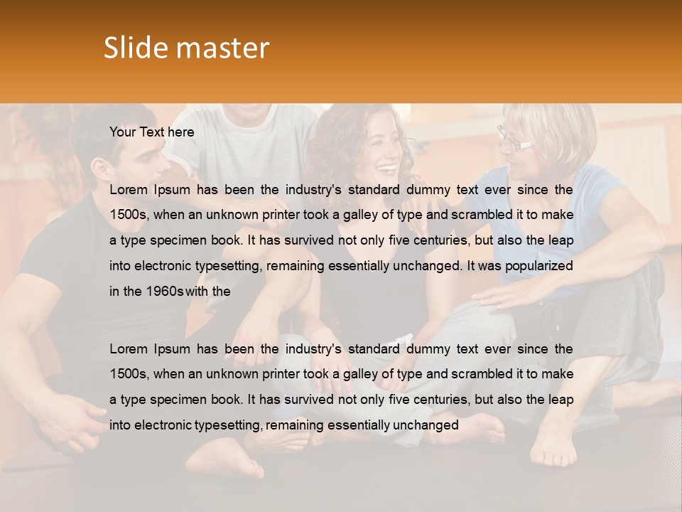 A Group Of People Sitting On A Yoga Mat PowerPoint Template