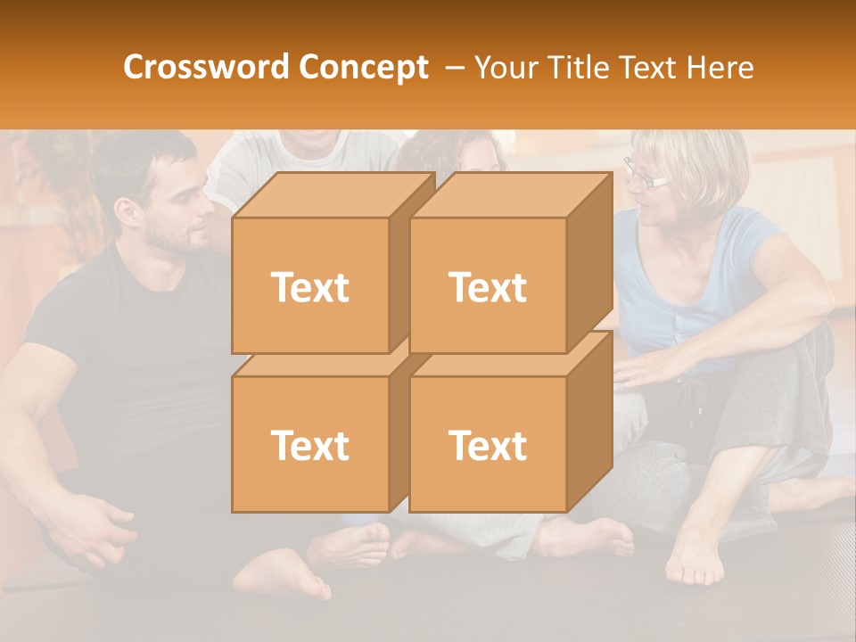 A Group Of People Sitting On A Yoga Mat PowerPoint Template