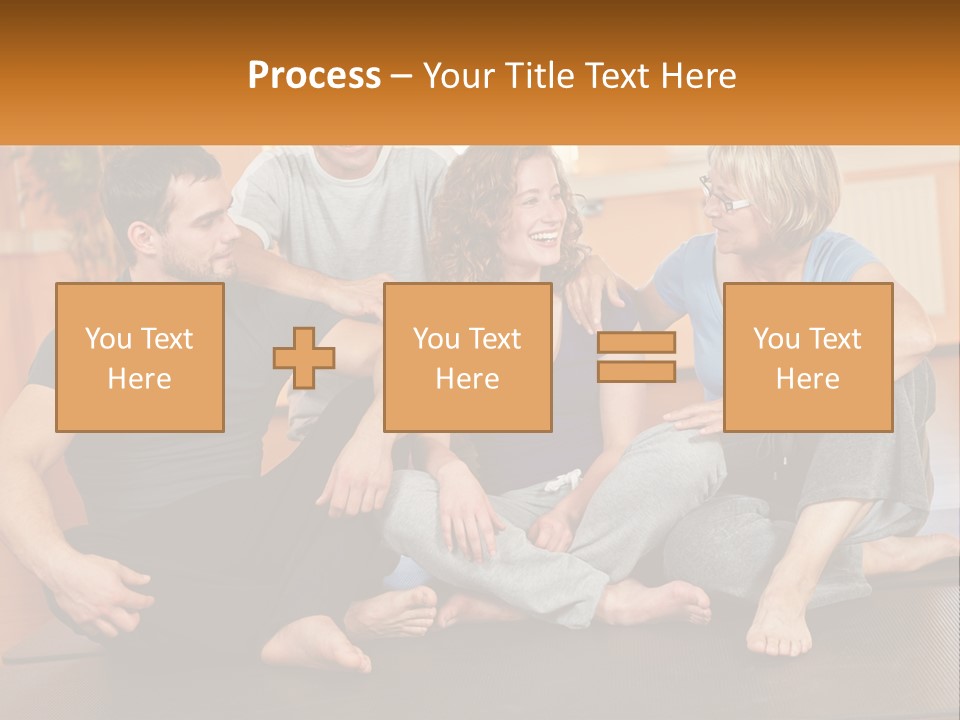 A Group Of People Sitting On A Yoga Mat PowerPoint Template