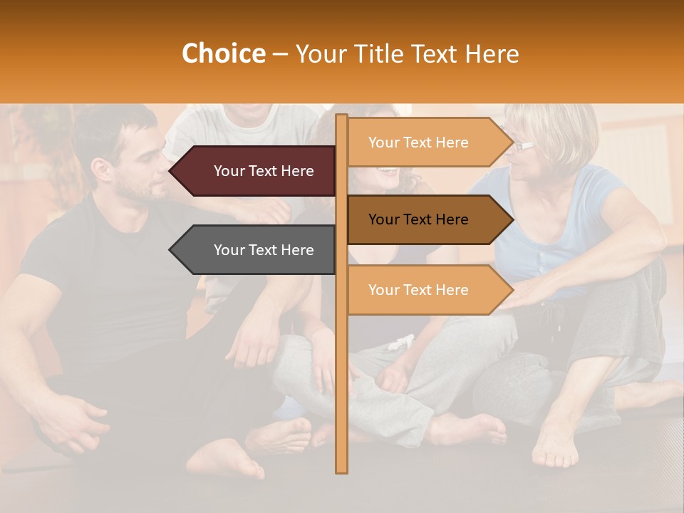 A Group Of People Sitting On A Yoga Mat PowerPoint Template