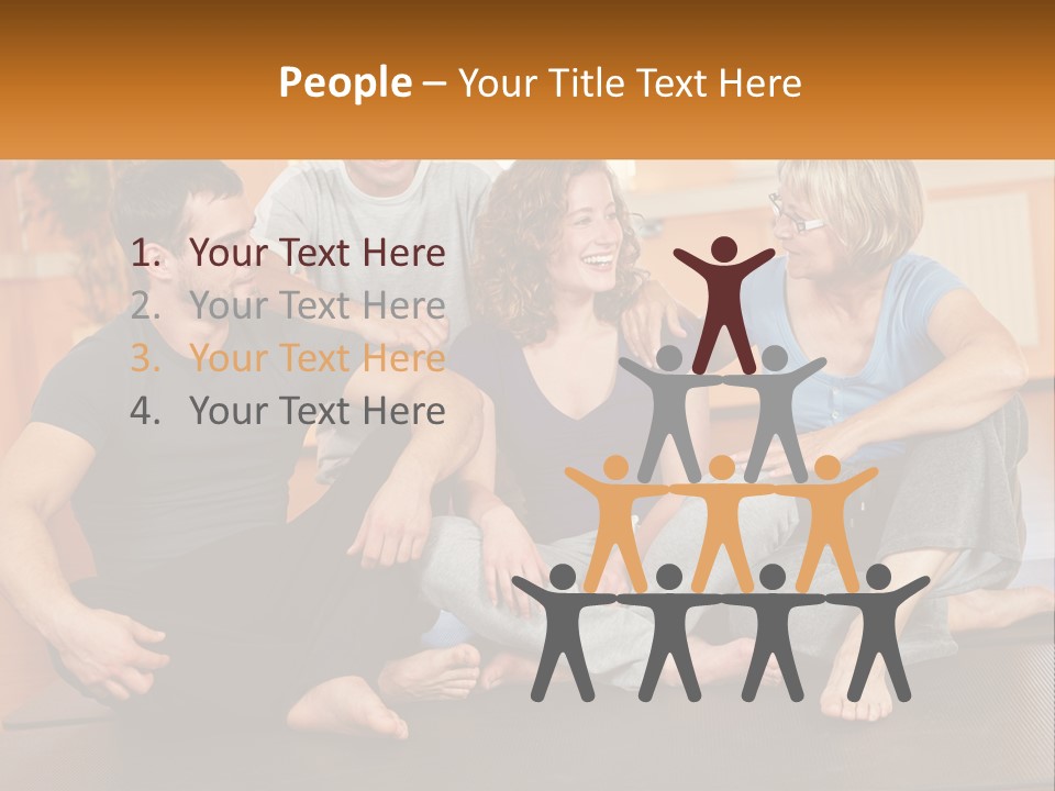 A Group Of People Sitting On A Yoga Mat PowerPoint Template