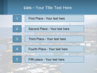 A Harbor Filled With Lots Of Boats On Top Of Water PowerPoint Template