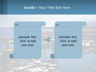 A Harbor Filled With Lots Of Boats On Top Of Water PowerPoint Template