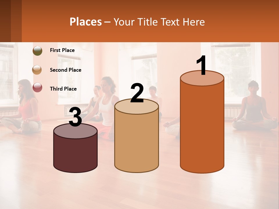 A Group Of People Sitting In A Circle Doing Yoga PowerPoint Template