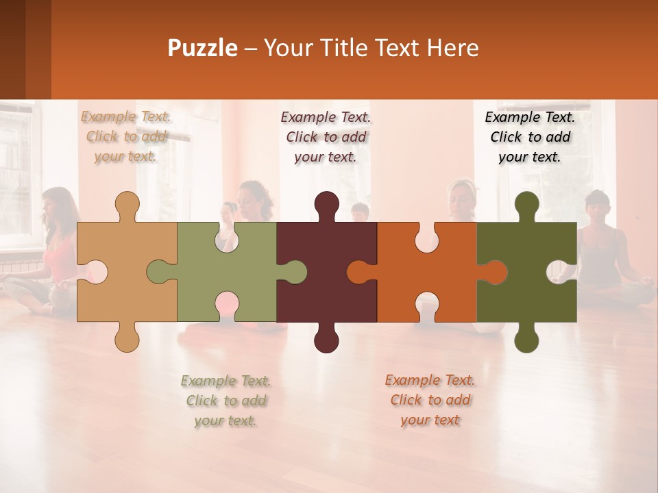 A Group Of People Sitting In A Circle Doing Yoga PowerPoint Template