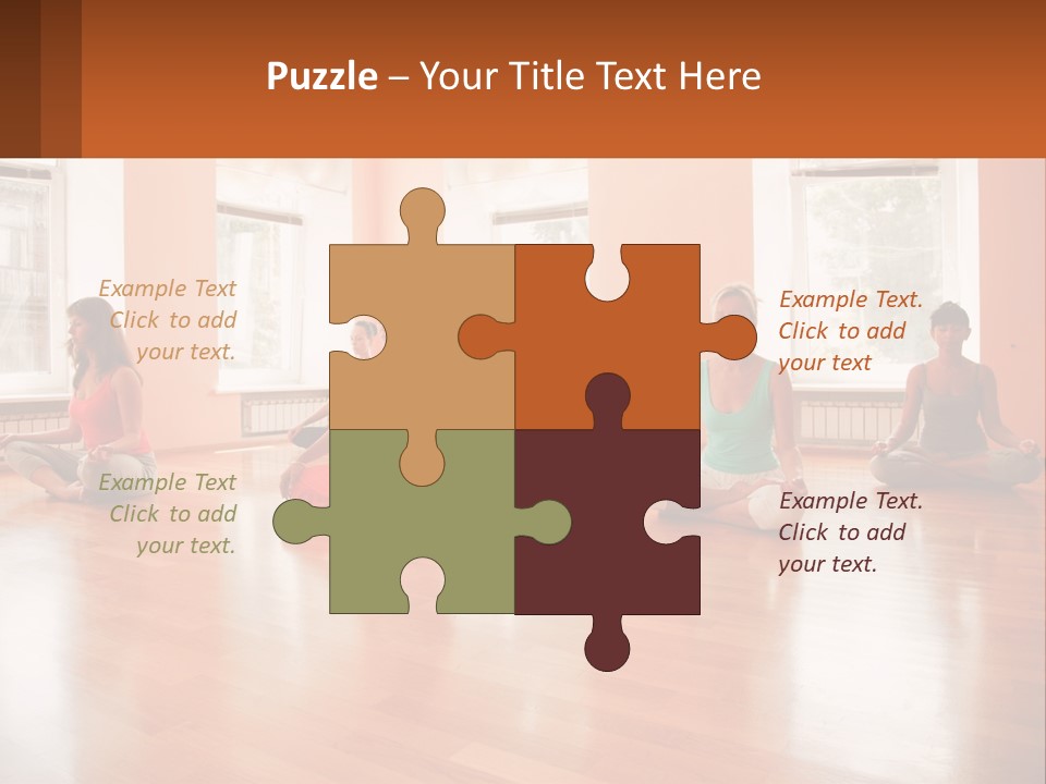 A Group Of People Sitting In A Circle Doing Yoga PowerPoint Template