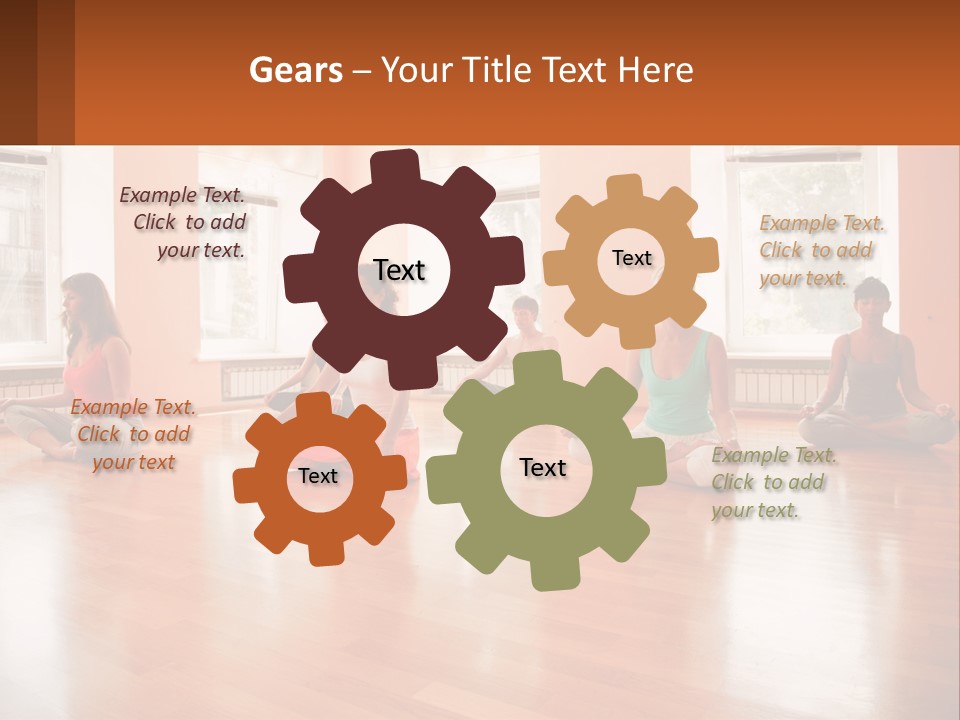 A Group Of People Sitting In A Circle Doing Yoga PowerPoint Template