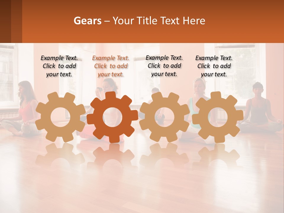 A Group Of People Sitting In A Circle Doing Yoga PowerPoint Template