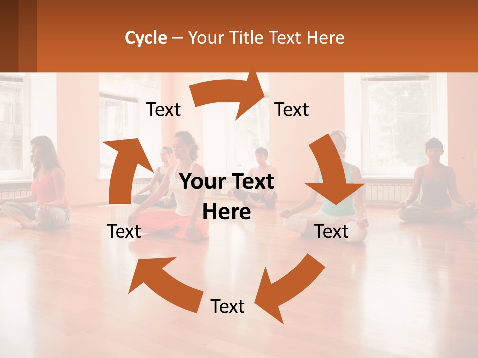 A Group Of People Sitting In A Circle Doing Yoga PowerPoint Template