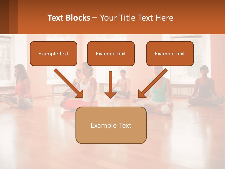 A Group Of People Sitting In A Circle Doing Yoga PowerPoint Template