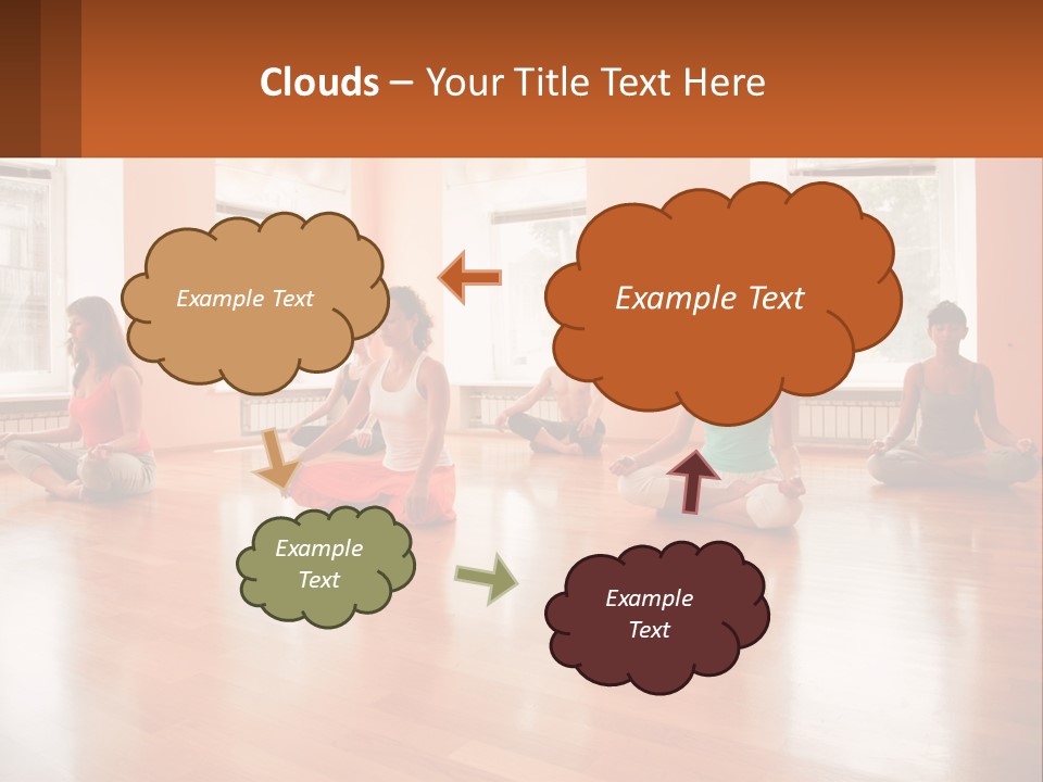 A Group Of People Sitting In A Circle Doing Yoga PowerPoint Template