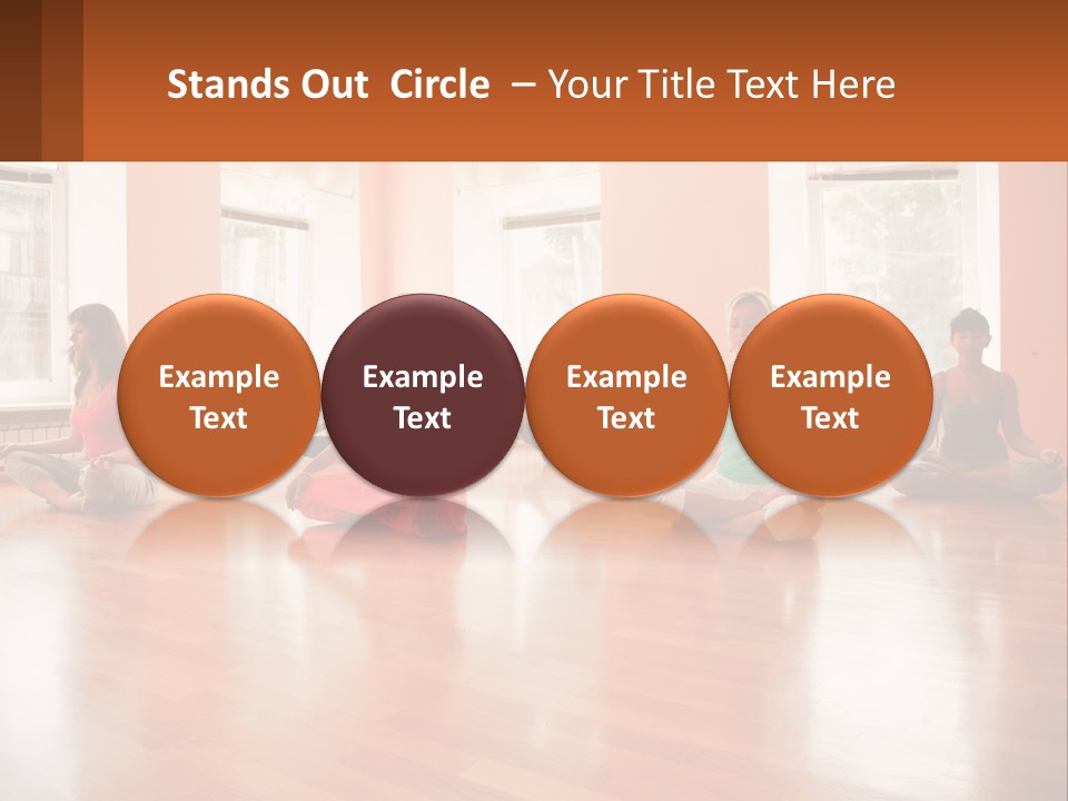 A Group Of People Sitting In A Circle Doing Yoga PowerPoint Template