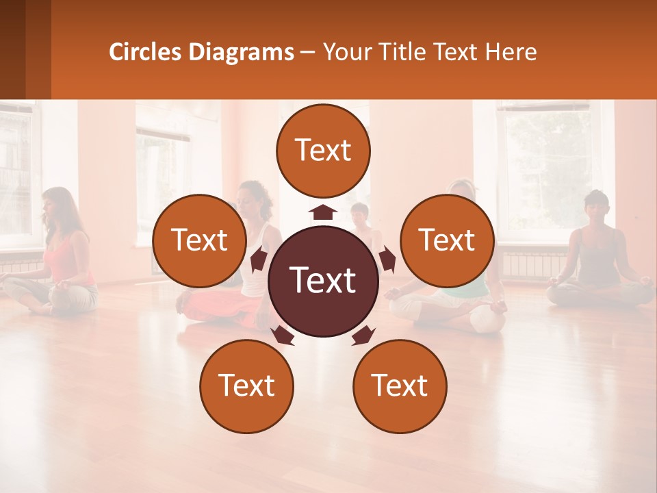 A Group Of People Sitting In A Circle Doing Yoga PowerPoint Template