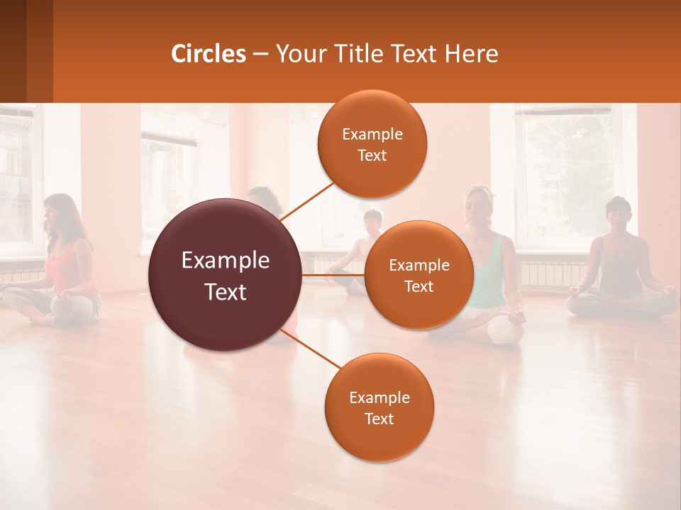 A Group Of People Sitting In A Circle Doing Yoga PowerPoint Template