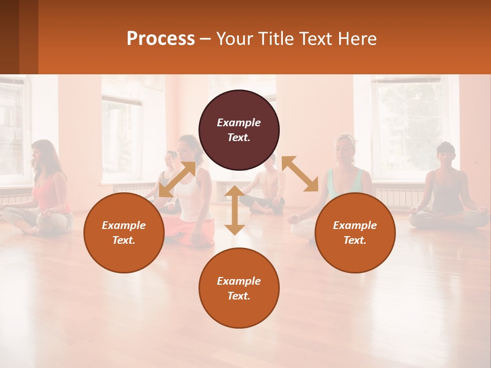 A Group Of People Sitting In A Circle Doing Yoga PowerPoint Template