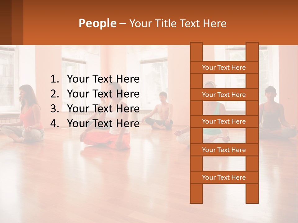 A Group Of People Sitting In A Circle Doing Yoga PowerPoint Template