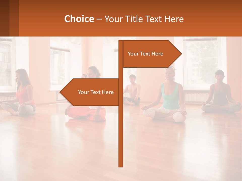 A Group Of People Sitting In A Circle Doing Yoga PowerPoint Template