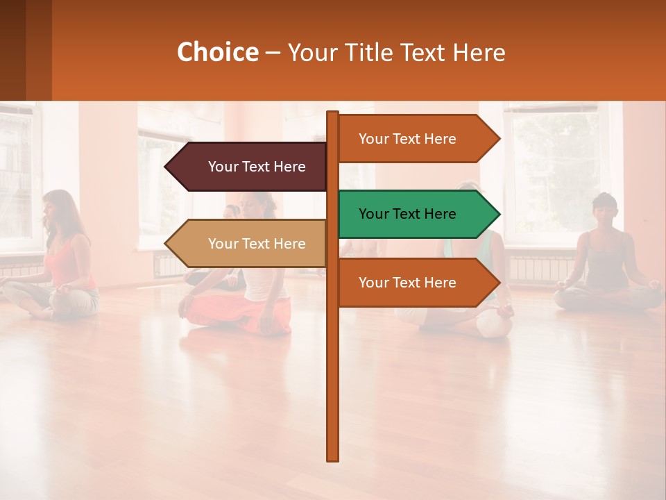 A Group Of People Sitting In A Circle Doing Yoga PowerPoint Template