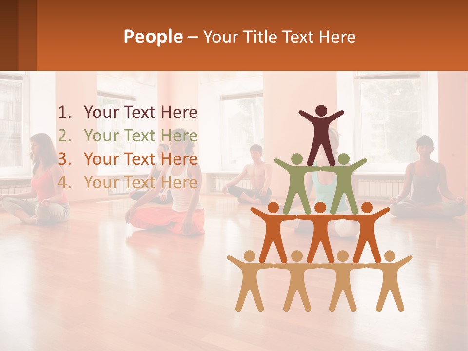 A Group Of People Sitting In A Circle Doing Yoga PowerPoint Template