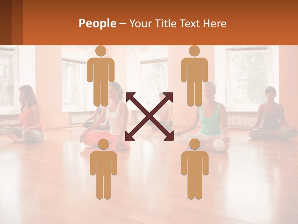 A Group Of People Sitting In A Circle Doing Yoga PowerPoint Template