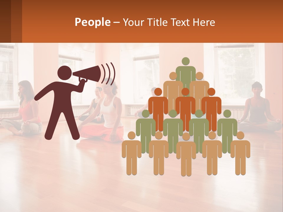 A Group Of People Sitting In A Circle Doing Yoga PowerPoint Template