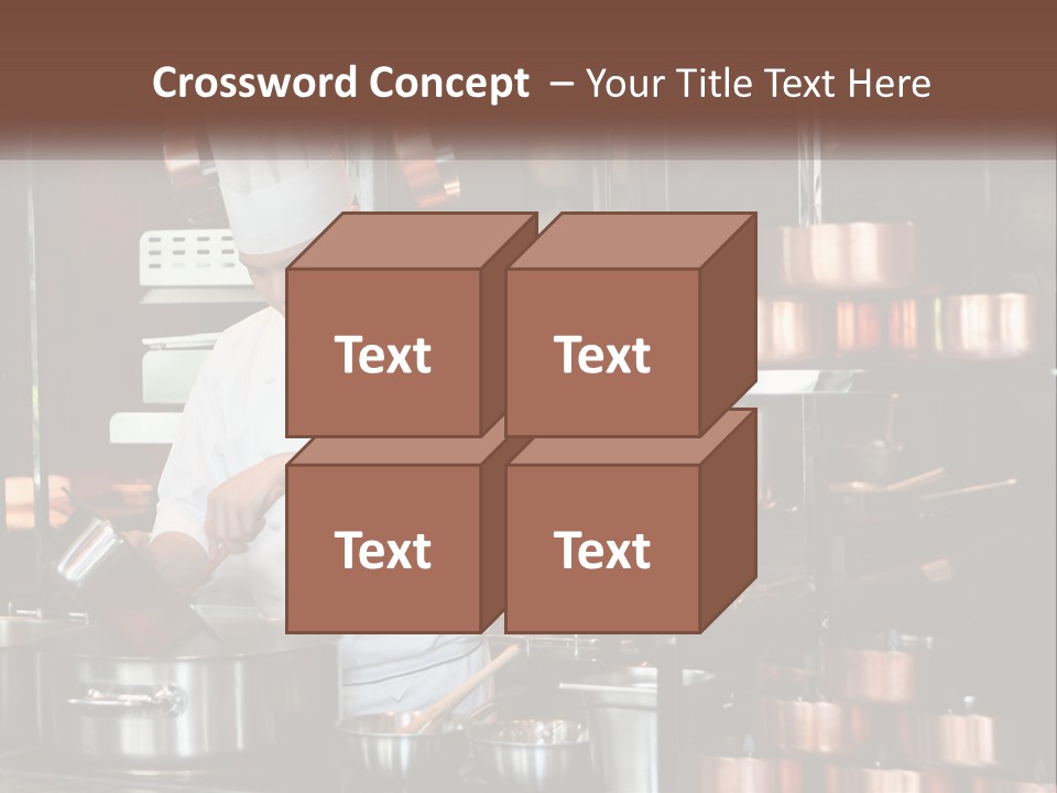 A Man In A Chef's Hat Is Cooking In A Kitchen PowerPoint Template