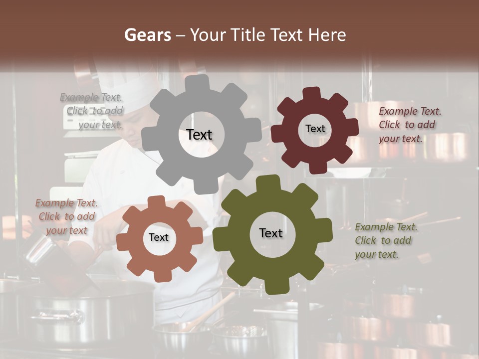 A Man In A Chef's Hat Is Cooking In A Kitchen PowerPoint Template