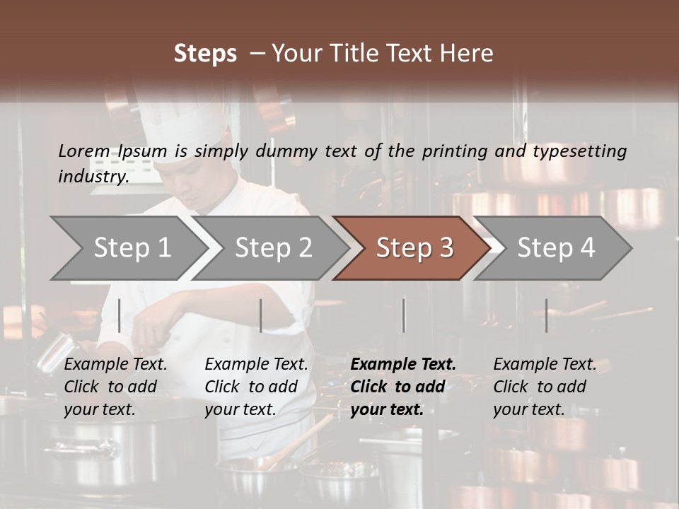 A Man In A Chef's Hat Is Cooking In A Kitchen PowerPoint Template