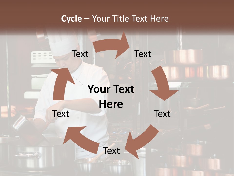 A Man In A Chef's Hat Is Cooking In A Kitchen PowerPoint Template