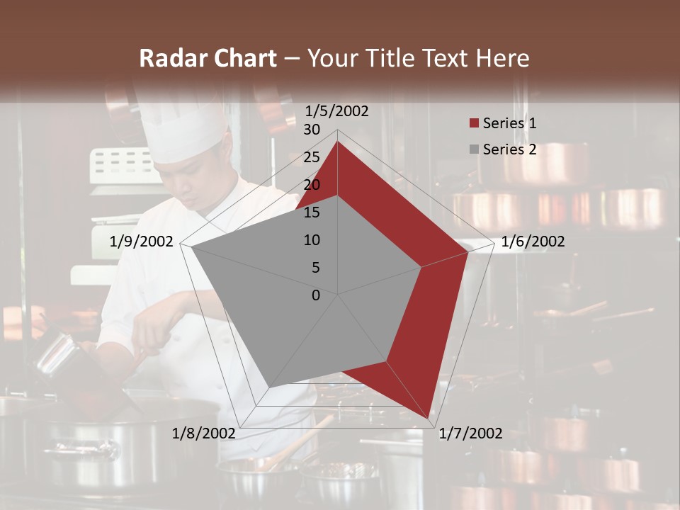 A Man In A Chef's Hat Is Cooking In A Kitchen PowerPoint Template