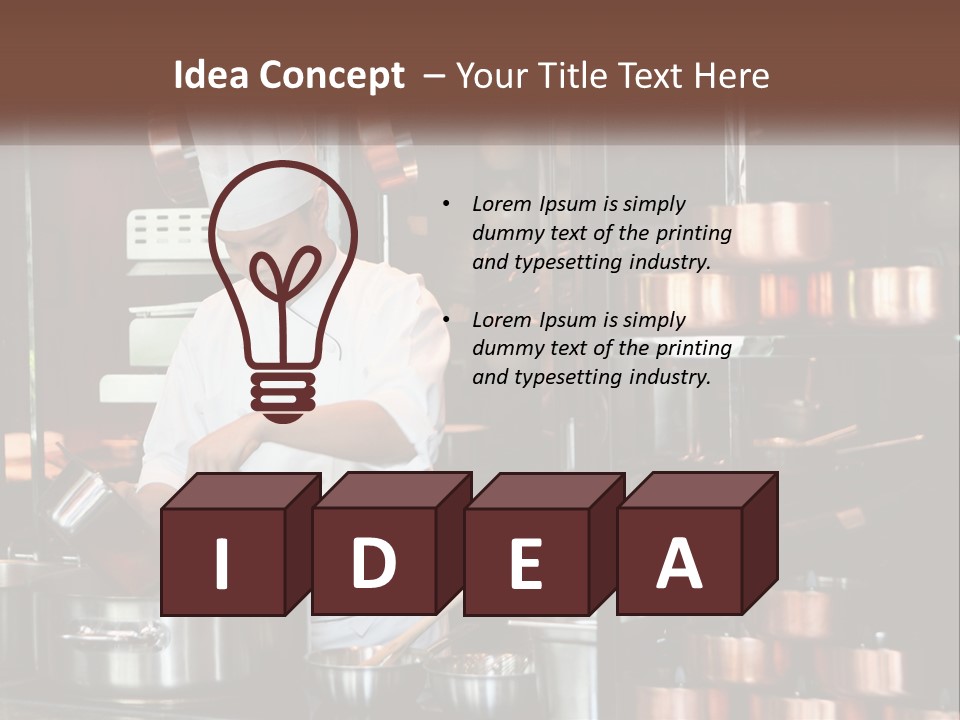 A Man In A Chef's Hat Is Cooking In A Kitchen PowerPoint Template